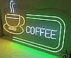 Вивіска Coffee горнятко неонова led neon різнобарвна 800х500мм з пультом, фото 4