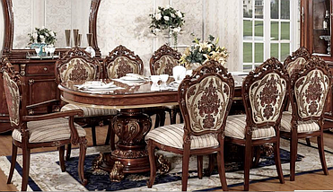 Єлітний розкладний обідній стіл 190(240) см овальний з натурального дерева 200(250) см Мері, фото 5