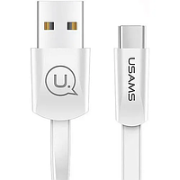 Кабель Usams Type-C U2 Flat 1.2m White