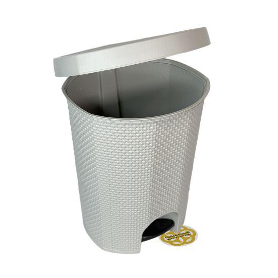 Педальне сміттєве відро 30Л RAINDROP овальне, пластик, сірий SNMZ, фото 1
