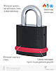 Замок навісний MUL-T-LOCK ne10g 7x7 0767 3key dnd77_grey_ins nr_shackle 26мм 10мм box_m, фото 4