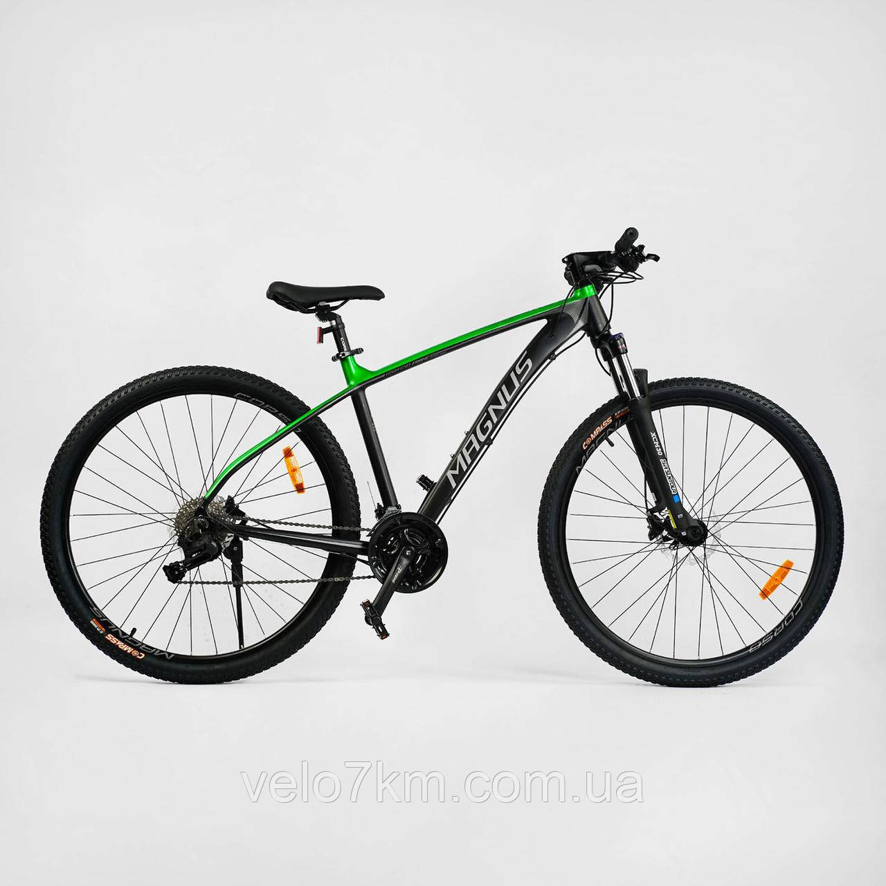 Гірський алюмінієвий велосипед Corso Magnus 29" рама 19" гідравліка Shimano, L-TWOO 27 швидкостей, зібраний на 75%