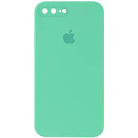 Чехол Silicone Case Square Full Camera Protective для Apple iPhone 7 plus / 8 plus Зеленый / Spearmint