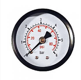 Манометр осьовий гліцириновий (Аксіальний) 63 мм/0-60 барів (Італія) для повітря, газу, води, гідравліки