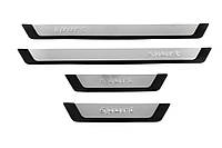 Накладки на пороги Flexill (4 шт, нерж) Sport для Seat Leon 2013-2020 гг