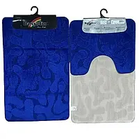 Набор синих ковриков для ванной и туалетной комнаты CLASSIC 60*100/50*60см Blue Banyolin