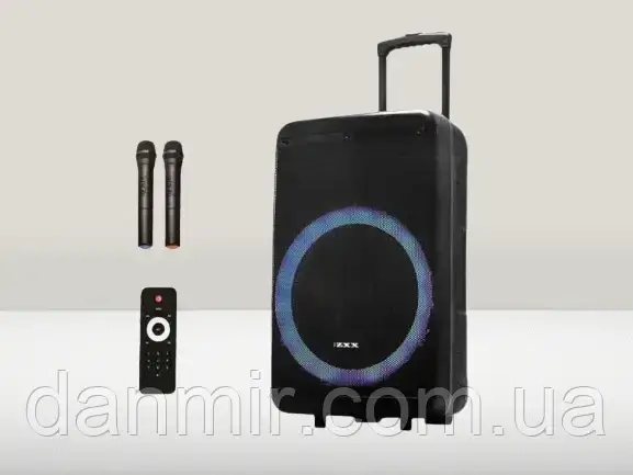 Велика колонка переносна валіза на колесах ZXX-7878 60Вт акустична аудіосистема з караоке мікрофонами