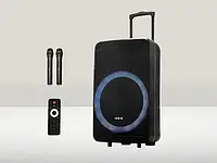 Большая колонка переносная чемодан на колесах ZXX-7878 60Вт акустическая аудиосистема с микрофонами караоке