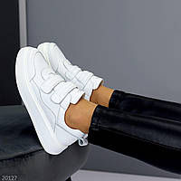 Білі Жіночі кросівки з липучками, кросівки шкіряні, купити в Україні недорого, розмір 36 37 38 39