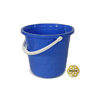Пластикове відро з ручкою об'ємом 10 літрів, в блакитному кольорі, виробництва SNMZ, фото 4