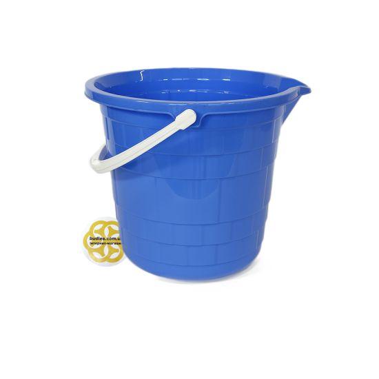 Пластикове відро з ручкою об'ємом 10 літрів, в блакитному кольорі, виробництва SNMZ, фото 1