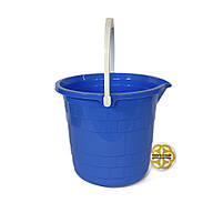 Пластикове відро з ручкою об'ємом 10 літрів, в блакитному кольорі, виробництва SNMZ, фото 3