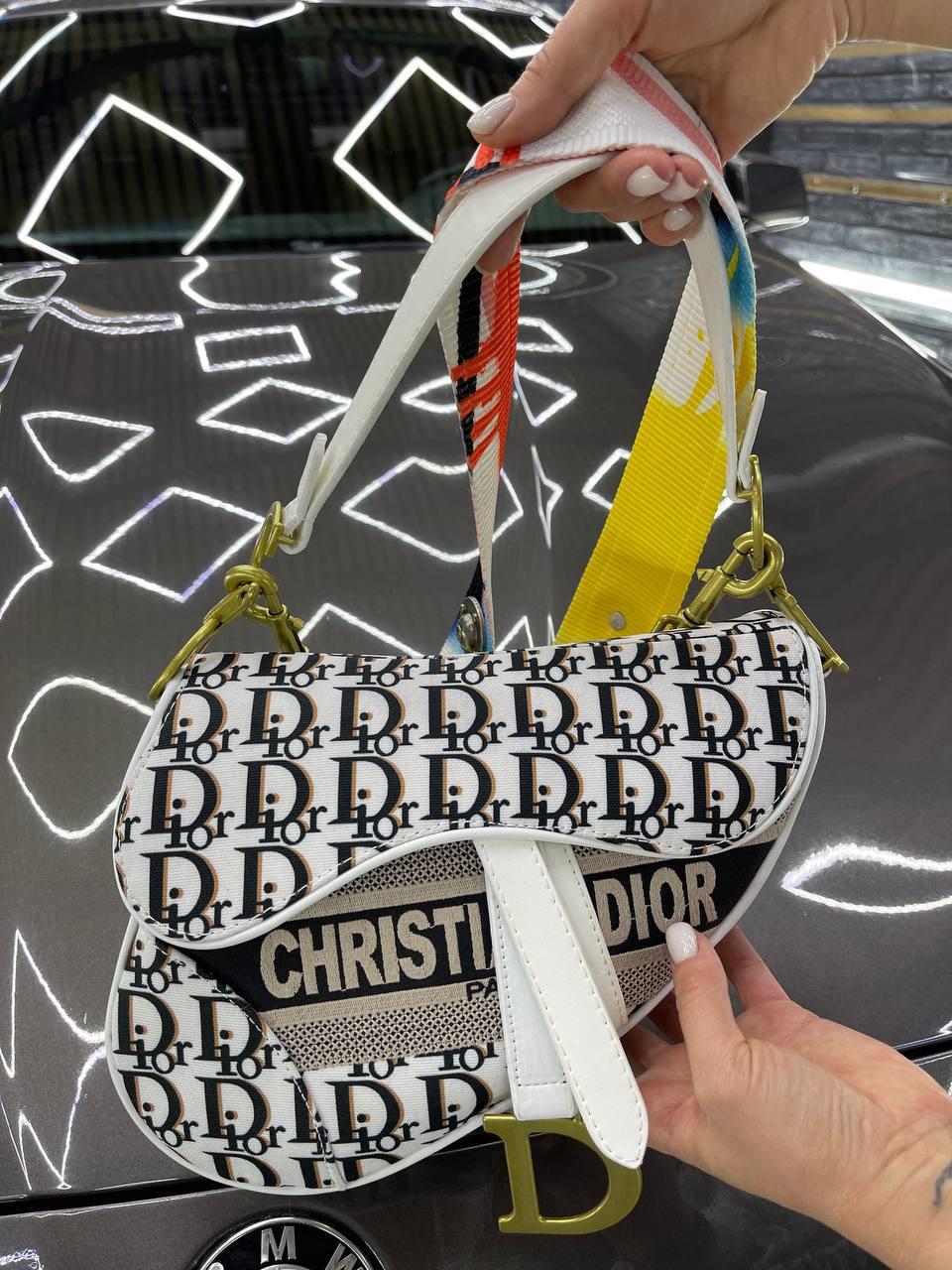 Женская сумочка Christian Dior Saddle белая или синяя. (распродажа остатки) - фото 4 - id-p2081042940