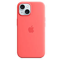 Оригинальный чехол Apple iPhone 15,чехол на iPhone 15 Silicone Case Full With MagSafe гуава