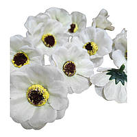 Штучна квітка польовий мак 5 см.Білий , 1 шт