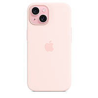 Оригинальный чехол Apple iPhone 15,чехол на iPhone 15 Silicone Case Full With MagSafe розовый