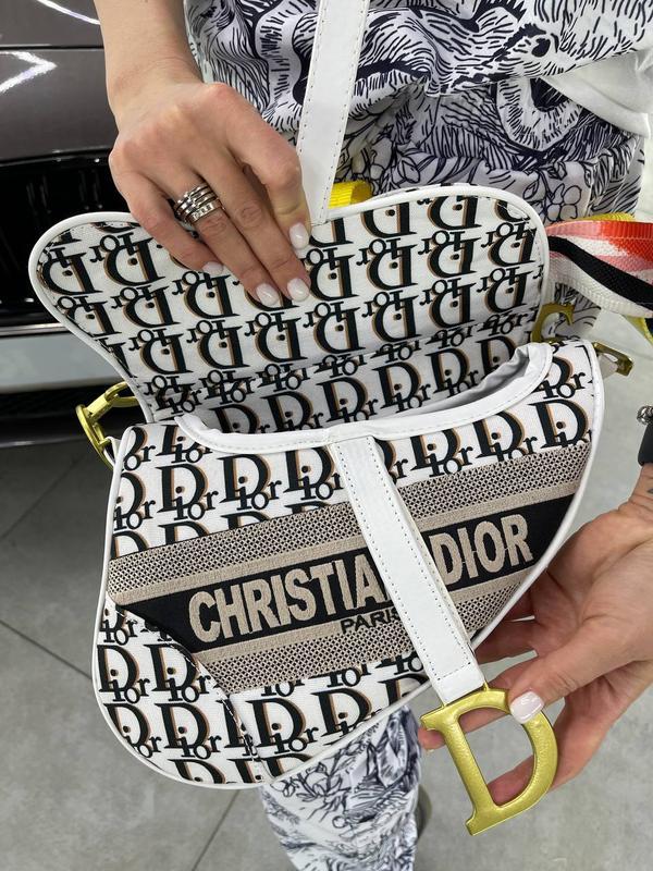 Женская сумочка Christian Dior Saddle белая или синяя. (распродажа остатки) - фото 8 - id-p2081042940