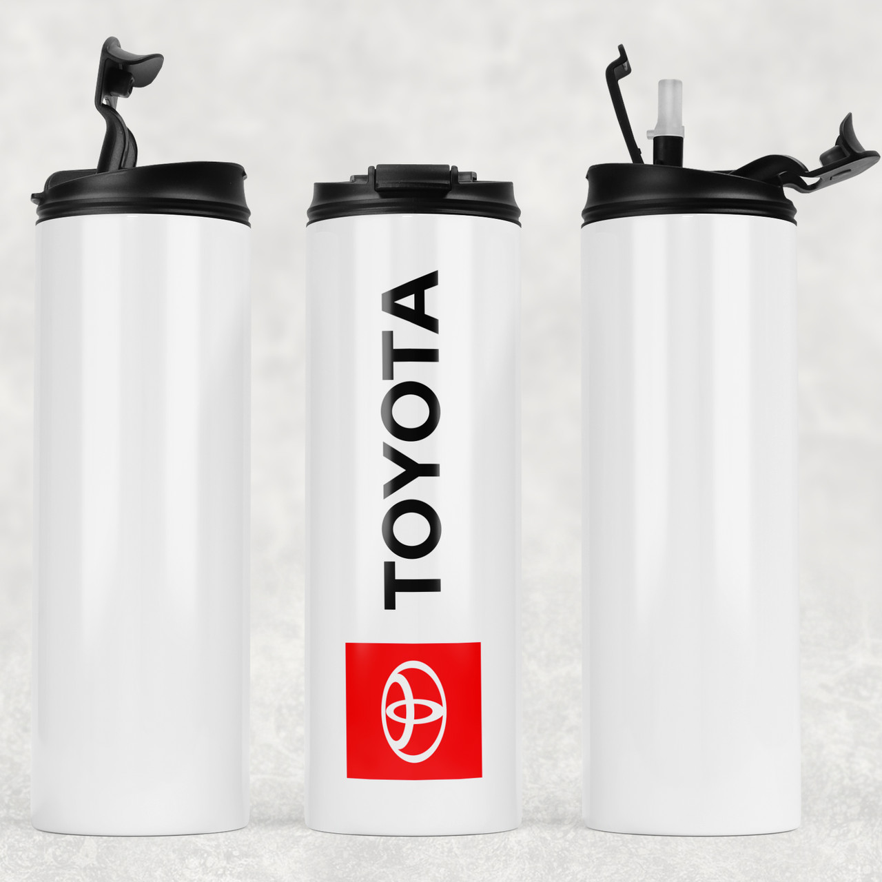 Термочашка металева біла для холодних і гарячих напоїв з маркою авто TOYOTA / ТОЙОТА., фото 1