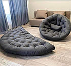 Футон - безкаркасне крісло, у двох кольорах з тканин велюр+оксфорд, фото 10