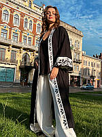 Женское кимоно с этническим принтом,черное.