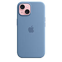 Оригинальный чехол Apple iPhone 15,чехол на iPhone 15 Silicone Case Full With MagSafe Зимний синий