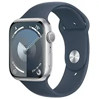 Смарт-часы Apple Watch Series 9 GPS 45mm Silver Aluminum Case with Storm Blue Sport Band S/M (MR9D3)