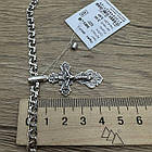 Срібний комплект з чорнінням хрестик та ланцюжок бісмарк 925 проби, фото 5