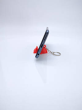 Брелок підставка для телефону у вигляді котика, тримач телефону універсальний кишеньковий червоний