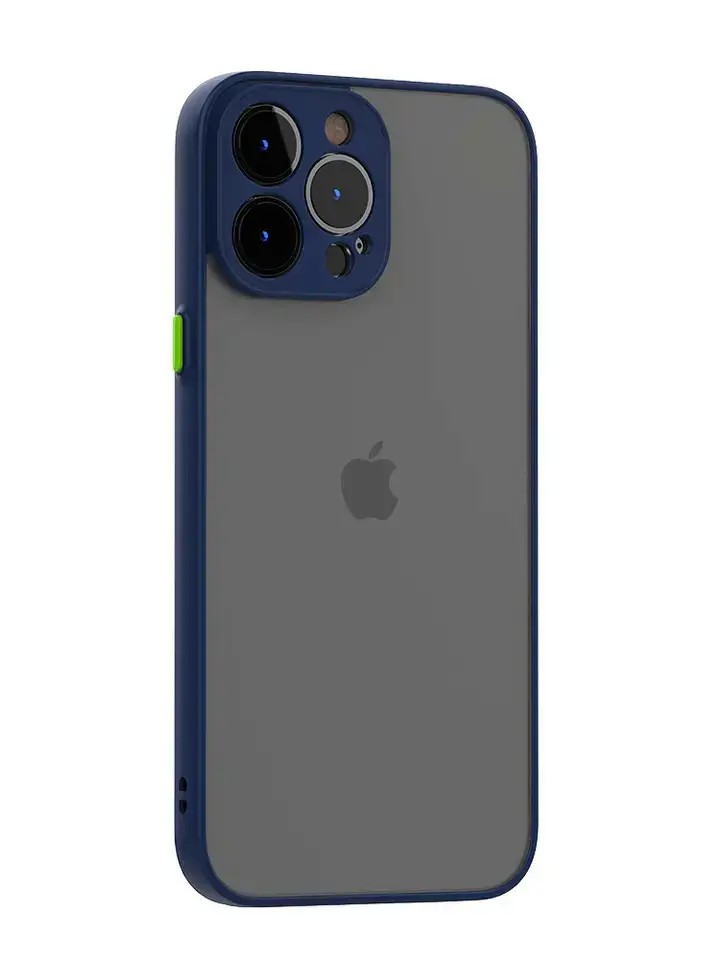 Матовий протиударний чохол для iPhone 15 Pro синій бампер