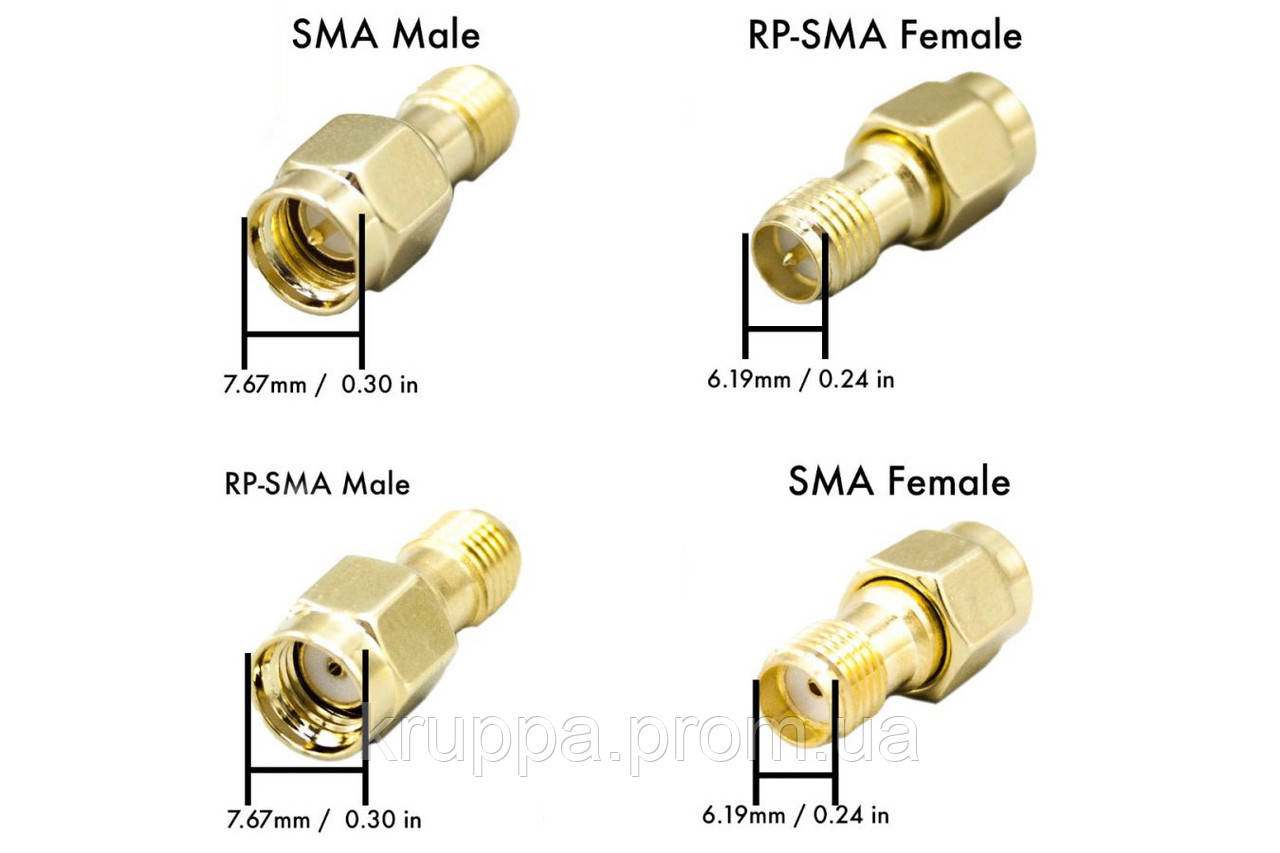 Перехідник для FPV та радіообладнання (RP-SMA M - SMA F кутовий 90°) - фото 3 - id-p2081057727