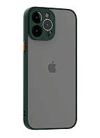 Матовий протиударний чохол для iPhone 15 Pro Max зелений бампер