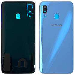 Задня кришка Samsung Galaxy A30 2019 A305F (блакитна Оригінал зі склом камери)