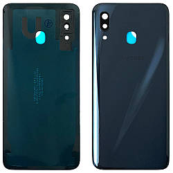 Задня кришка Samsung Galaxy A30 2019 A305F (чорна Оригінал зі склом камери)