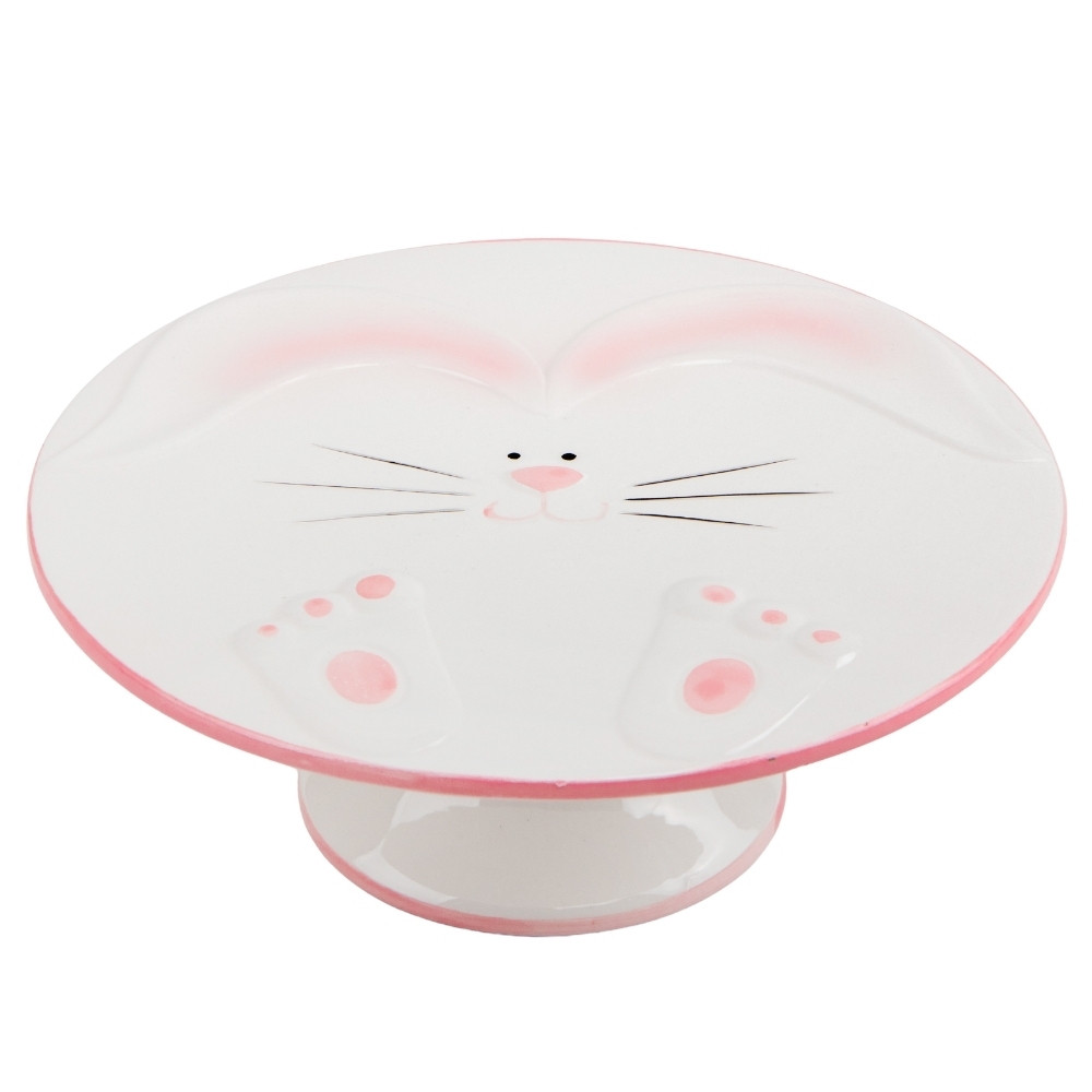 Підставка для торта керамічна Великодній Кролик 23х23х9 см 19059-014 VE