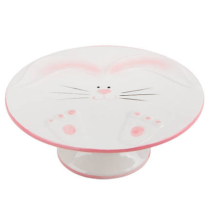 Підставка для торта керамічна Великодній Кролик 23х23х9 см 19059-014 VE, фото 1