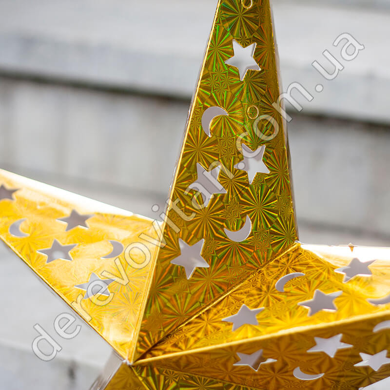 Бумажная звезда для декора, золото, 53 см - фото 2 - id-p376745189