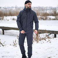 Костюм тактичний Softshell Int сірий (S - XXXL) софтшел поліестер мікрофліс Армійська чоловіча форма