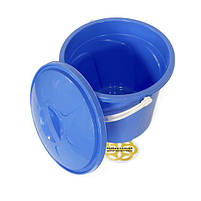 Відро з пластику для дому та побуту 10Л LUX, кругле, блакитний SNMZ, фото 3