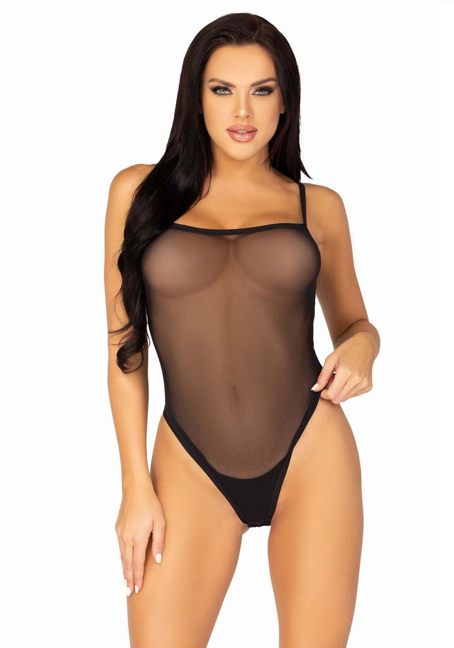Боді еротичне чорне Leg Avenue Cami bodysuit with thong Black M/L