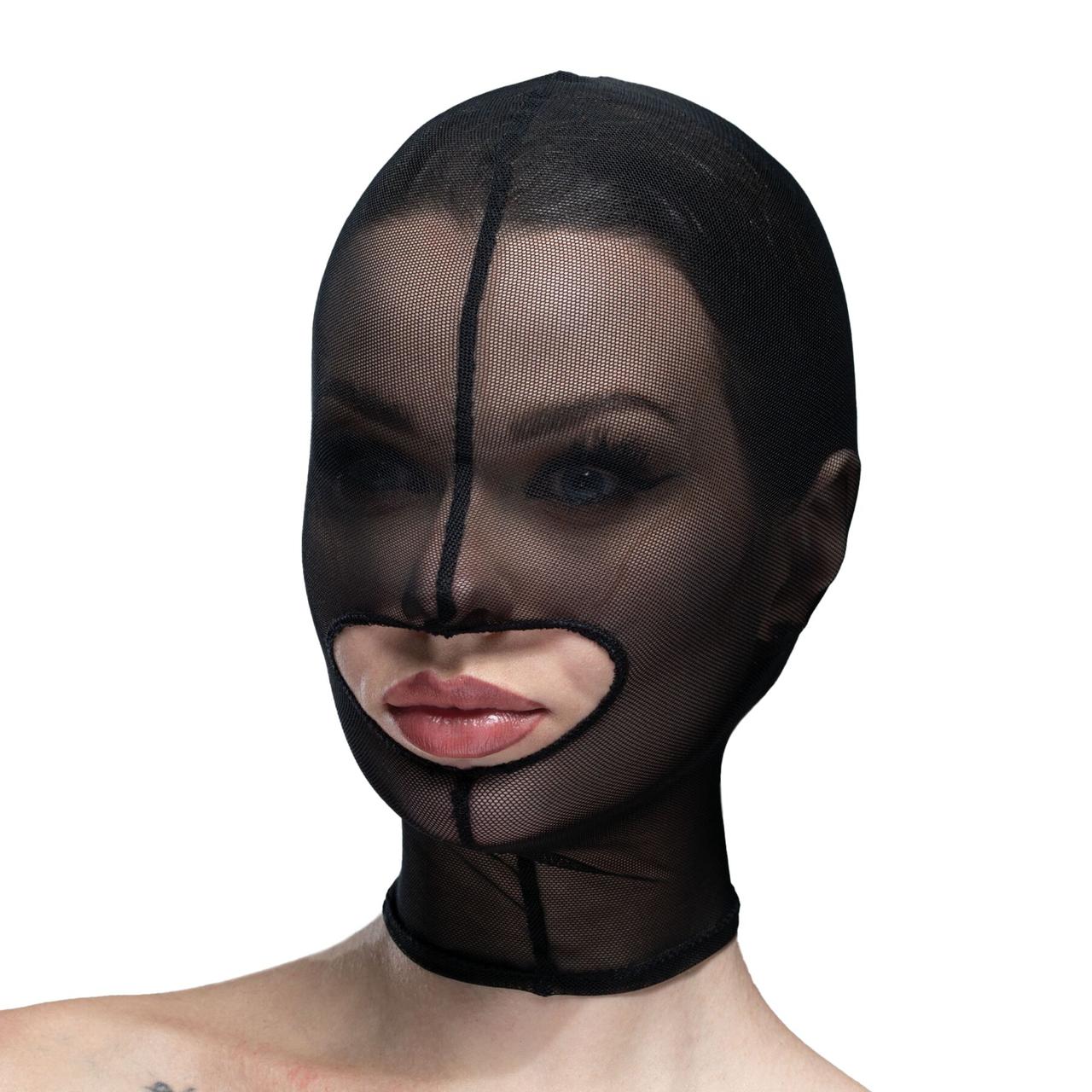 Маска сітка з відкритим ротом Feral Feelings — Hood Mask Black, фото 1