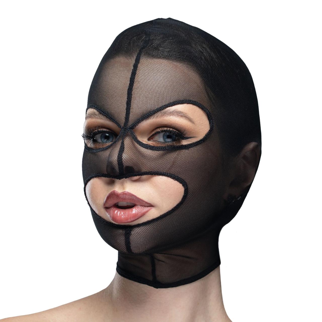 Маска сітка з відкритим ротом і очима Feral Feelings — Mask Black, фото 1