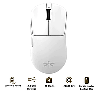 Геймерська ігрова мишка бездротова Vgn Dragonfly F1 Pro Max PAW3395 26000DPI біла комп'ютерна миша