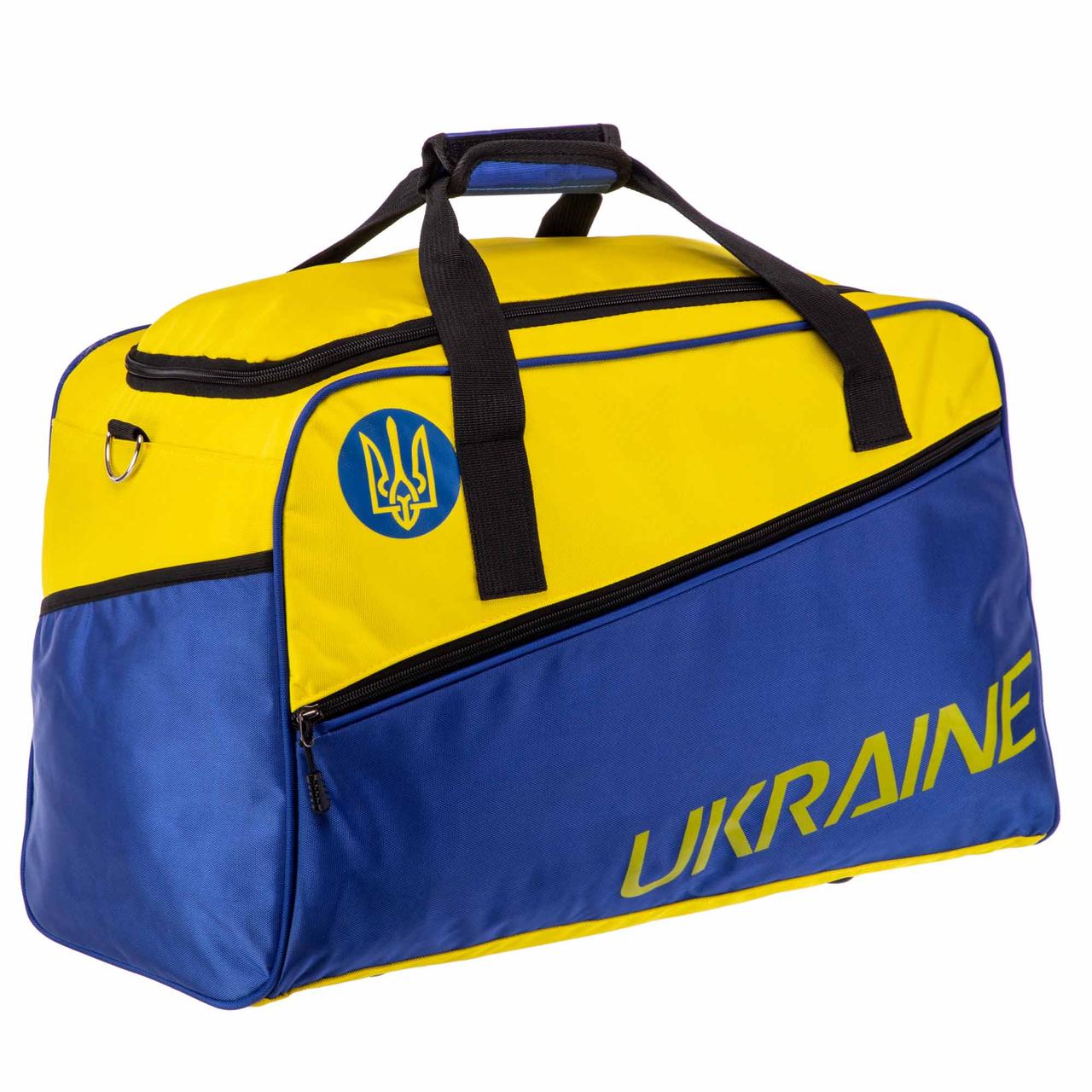 Сумка спортивна GA-702 UKRAINE 45 л р.52x33x26 см синій/жовтий