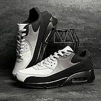 Чоловічі демісезонні біло-чорні кросівки в стилі Air Max