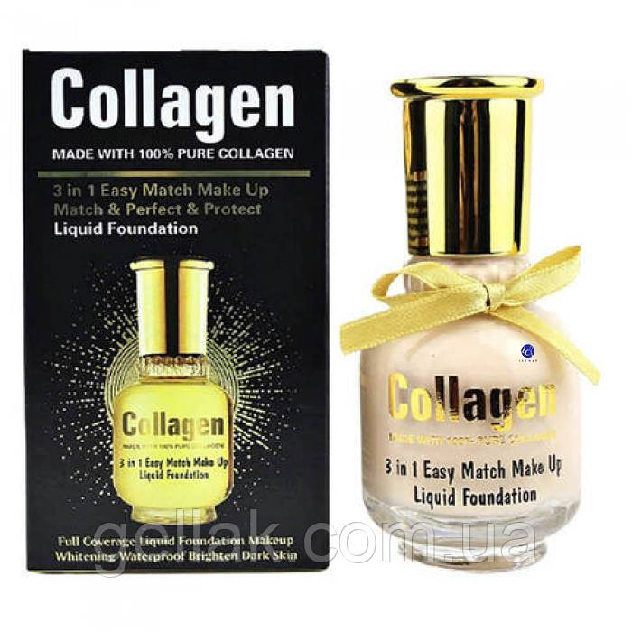 Рідка основа під макіяж Wokali Collagen Easy Match Makeup Liquid Foundation 3 в 1 65 мл