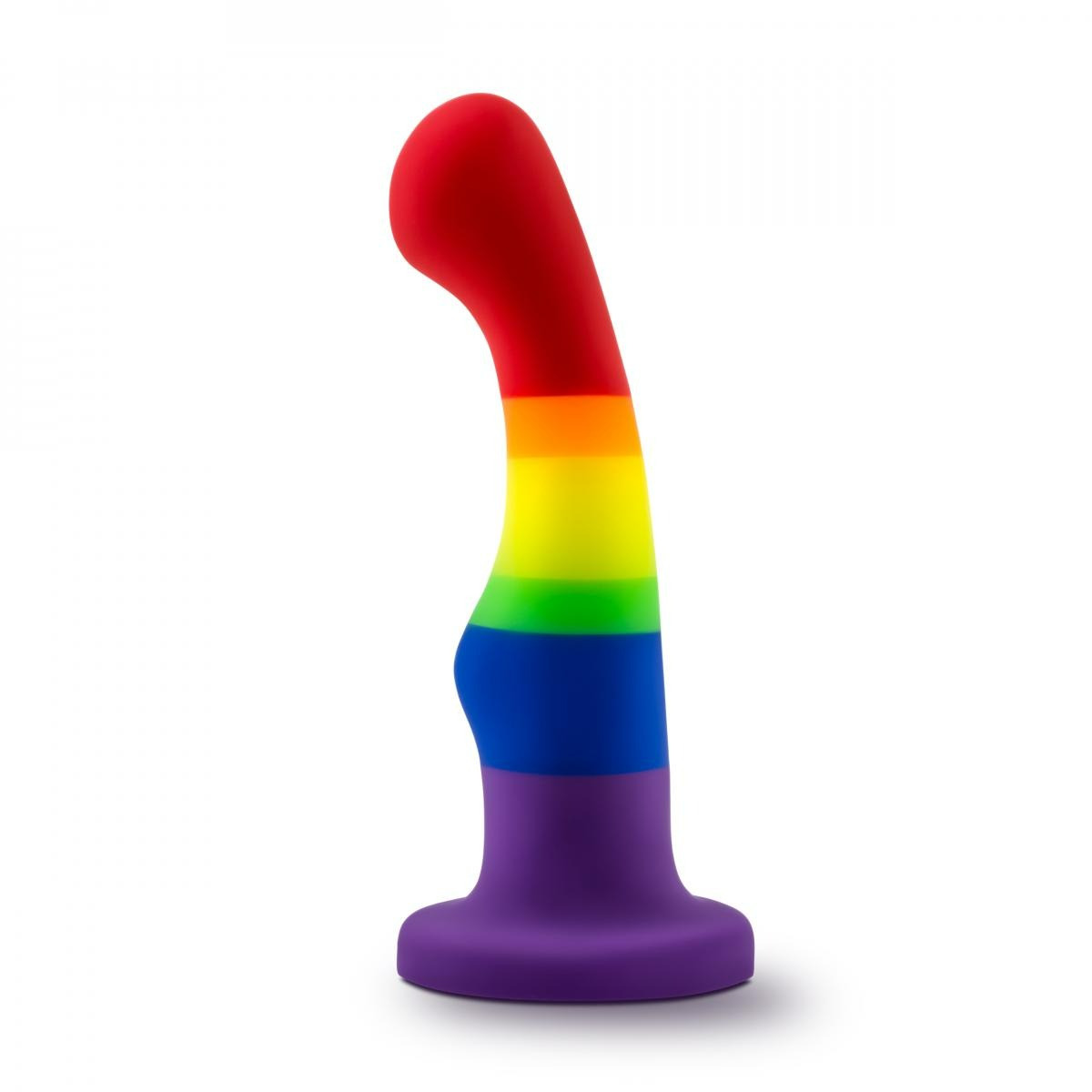 Фалоїмітатор силіконовий на присосці Pride, райдужний, 13 х 2.9 см