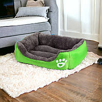 Лежанка пуф для кота пухнаста глибока колір: зелений 44х33 см