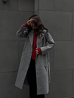 Трендовые женское пальто в модную «гусиную лапку», длина до колена, турецкий твид S-М и L-XL