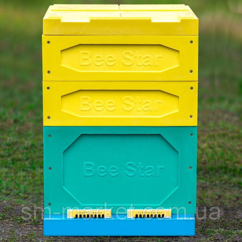 Вулик 12 рамковий з пінополіуретану, 300 мм+ 2 корпуси 145 мм кольоровий BeeStar