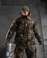 Охотничий костюм алова камуфляж на флисе, зимний костюм алова на флисе мультикам комбинезон+бушлат